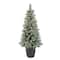 4ft. Pre-Lit Glitter Artificial Christmas Tree in Planter, Clear Lights